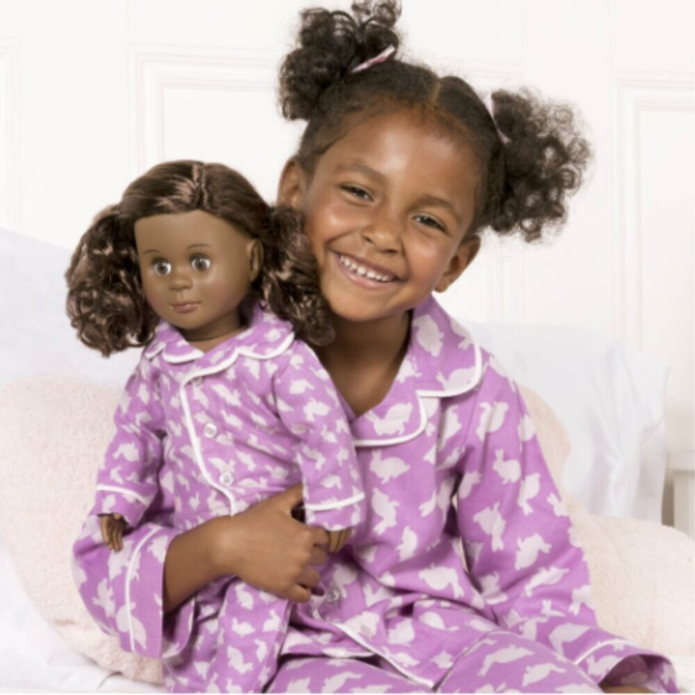 Our Generation Bunny Matching GIrl and Doll Pajama set NWT size 10